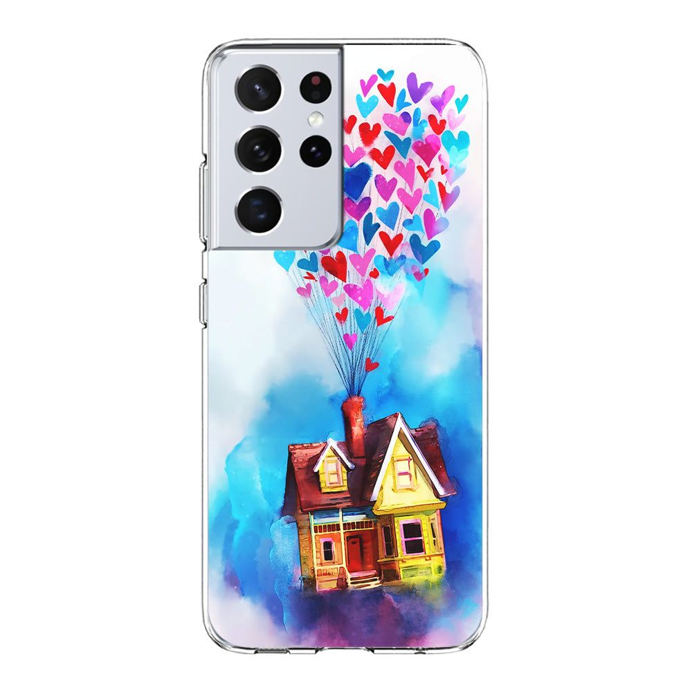 UP Flying House Painting Samsung Galaxy S21 Ultra Case-Phone Case-Clear Soft Case-Altracase