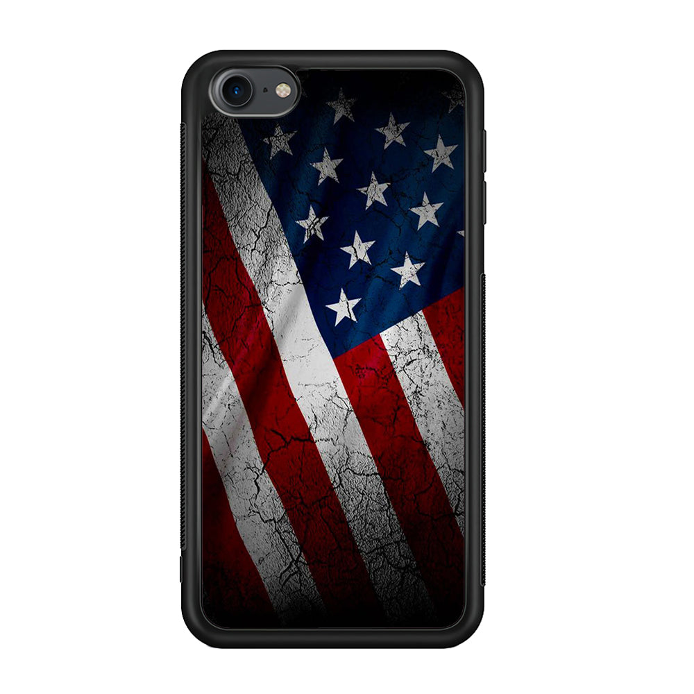 USA Flag 001 iPod Touch 6 Case-Phone Case-Rubber White (2D Case)-Altracase