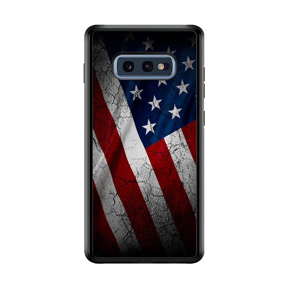 USA Flag 001 Samsung Galaxy S10E Case-Phone Case-Rubber Black (2D Case)-Altracase