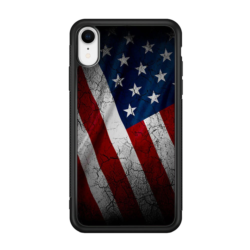 USA Flag 001 iPhone XR Case-Phone Case-Rubber Black (2D Case)-Altracase