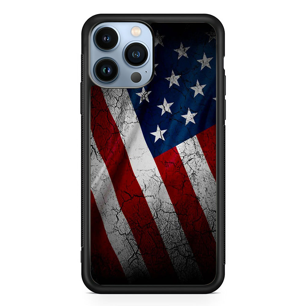 USA Flag 001 iPhone 15 Pro Max Case-Phone Case-Rubber Black (2D Case)-Altracase