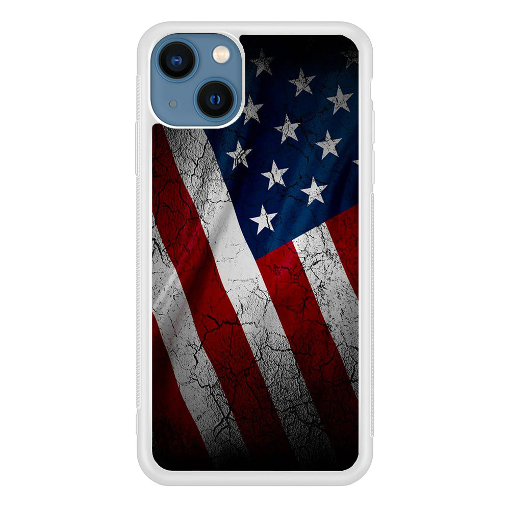 USA Flag 001 iPhone 15 Plus Case-Phone Case-Rubber White (2D Case)-Altracase