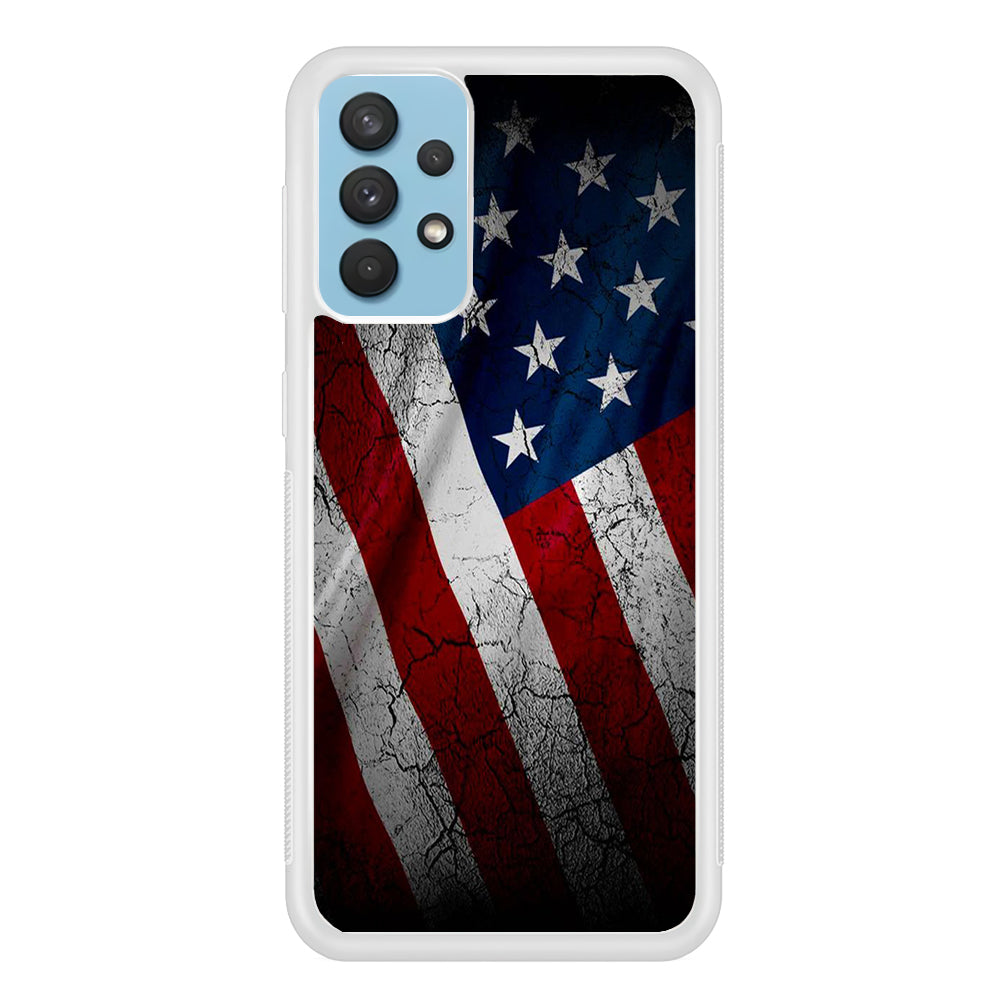 USA Flag 001 Samsung Galaxy A32 Case-Phone Case-Rubber White (2D Case)-Altracase