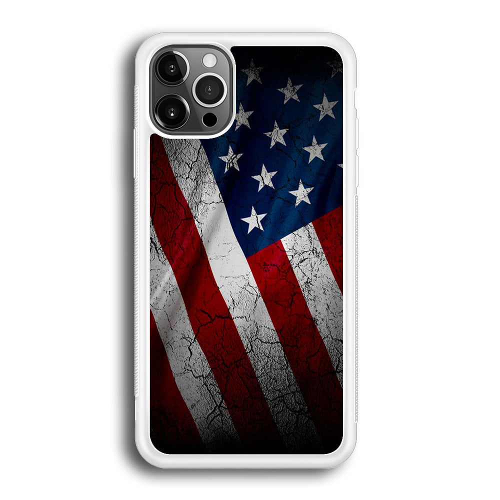 USA Flag 001 iPhone 12 Pro Max Case-Phone Case-Rubber White (2D Case)-Altracase