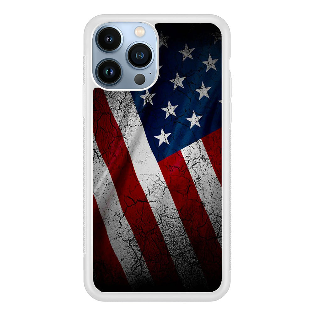 USA Flag 001 iPhone 15 Pro Max Case-Phone Case-Rubber White (2D Case)-Altracase