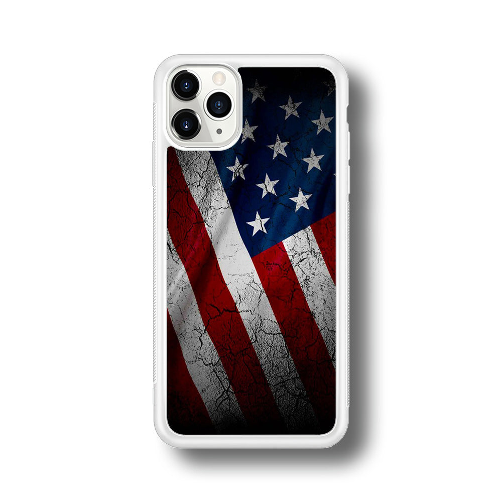 USA Flag 001 iPhone 11 Pro Max Case-Phone Case-Rubber White (2D Case)-Altracase