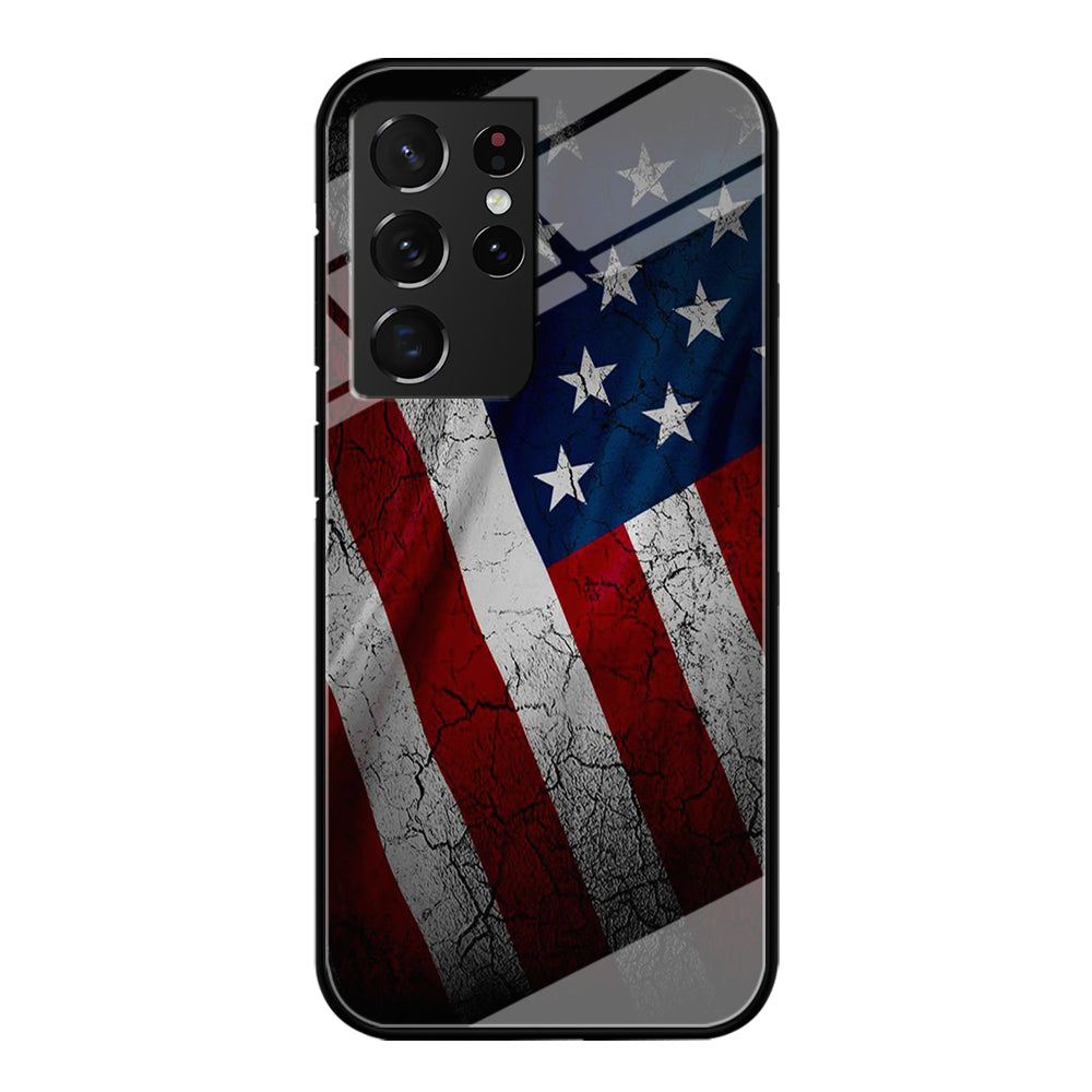 USA Flag 001 Samsung Galaxy S21 Ultra Case-Phone Case-Tempered Glass Case-Altracase