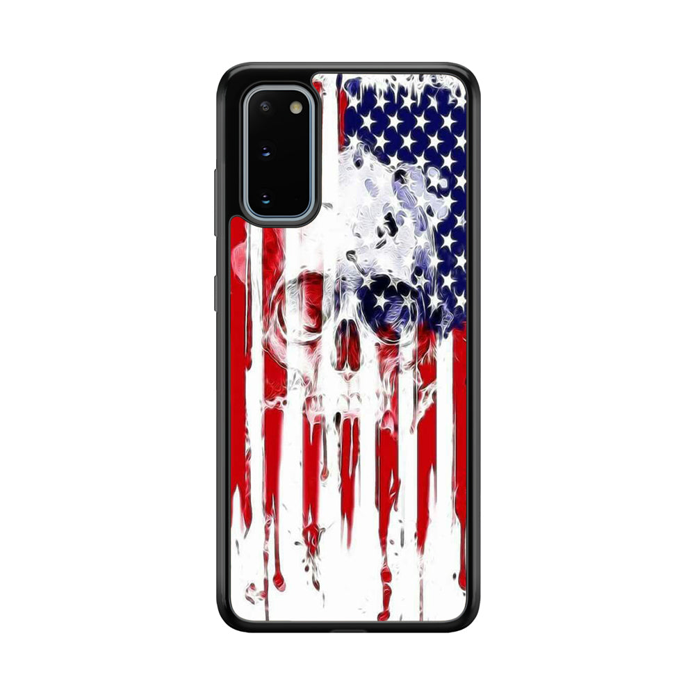 USA Flag Skull Samsung Galaxy S20 Case-Phone Case-Tempered Glass Case-Altracase