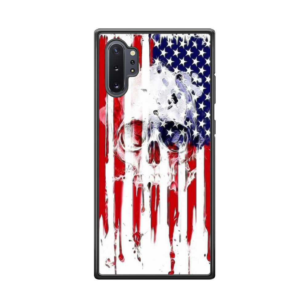 USA Flag Skull Samsung Galaxy Note 10 Plus Case-Phone Case-Tempered Glass Case-Altracase