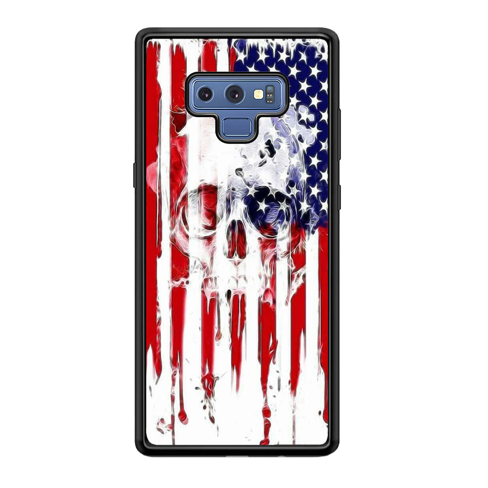 USA Flag Skull Samsung Galaxy Note 9 Case-Phone Case-Tempered Glass Case-Altracase