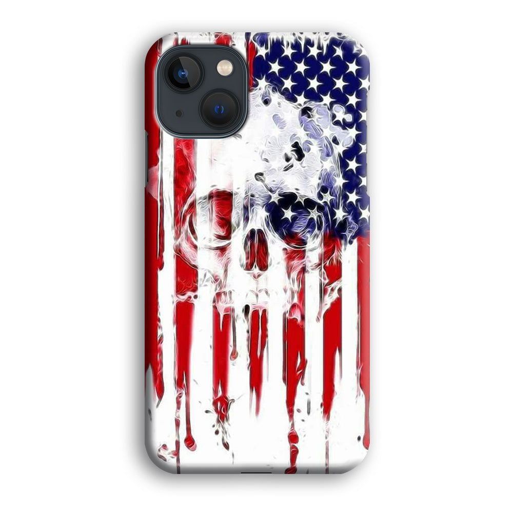 USA Flag Skull iPhone 15 Plus Case-Phone Case-3D Case-Altracase