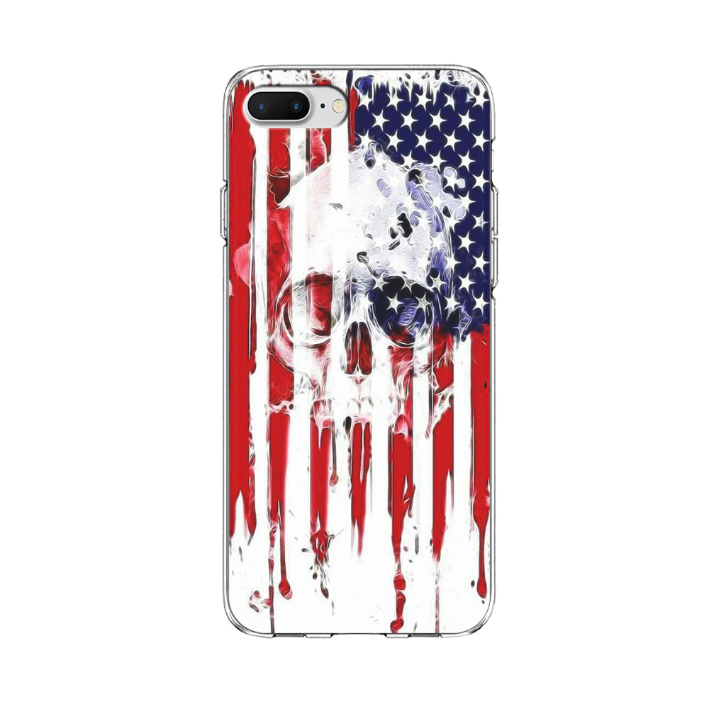 USA Flag Skull iPhone 8 Plus Case-Phone Case-Clear Soft Case-Altracase