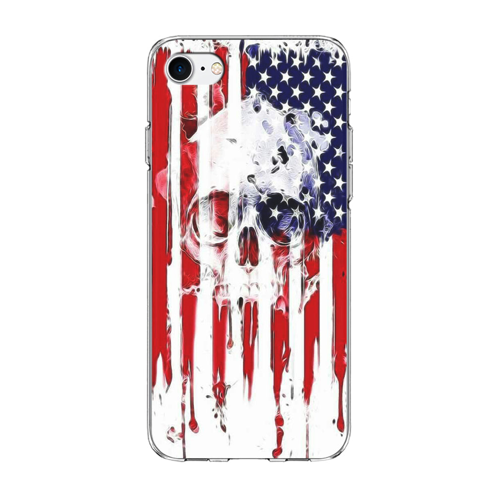 USA Flag Skull iPhone SE 2020 Case-Phone Case-Clear Soft Case-Altracase