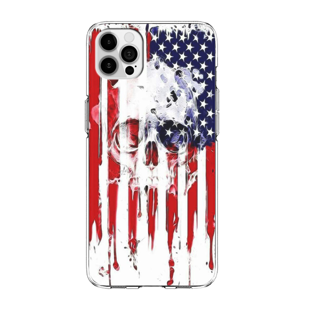 USA Flag Skull iPhone 15 Pro Case-Phone Case-Clear Soft Case-Altracase