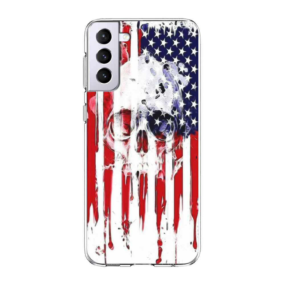 USA Flag Skull Samsung Galaxy S24 Case-Phone Case-Clear Soft Case-Altracase