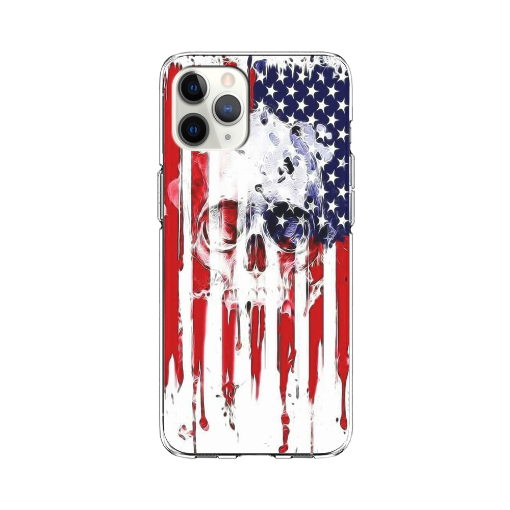USA Flag Skull iPhone 11 Pro Max Case-Phone Case-Clear Soft Case-Altracase