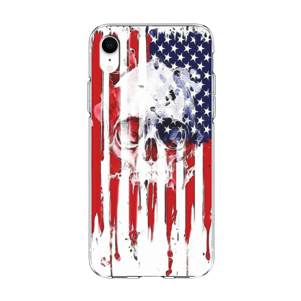 USA Flag Skull iPhone XR Case-Phone Case-Clear Soft Case-Altracase