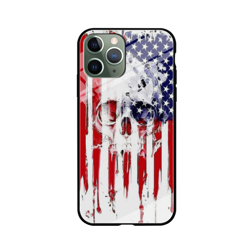 USA Flag Skull iPhone 11 Pro Max Case-Phone Case-Tempered Glass Case-Altracase