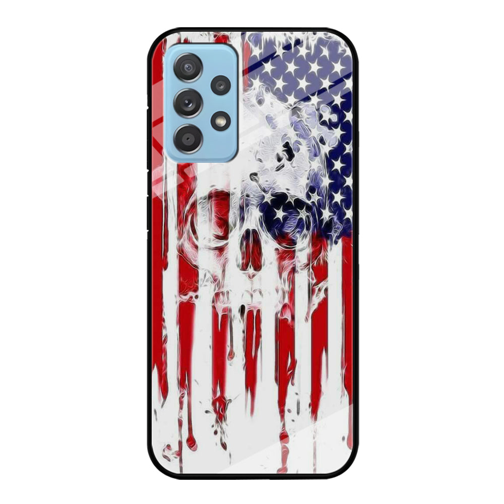 USA Flag Skull Samsung Galaxy A72 Case-Phone Case-Tempered Glass Case-Altracase