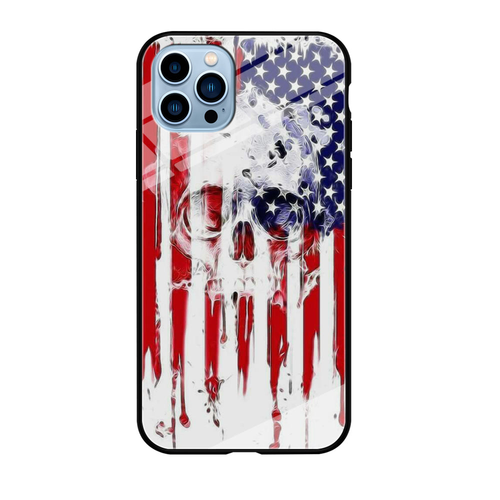 USA Flag Skull iPhone 12 Pro Max Case-Phone Case-Tempered Glass Case-Altracase