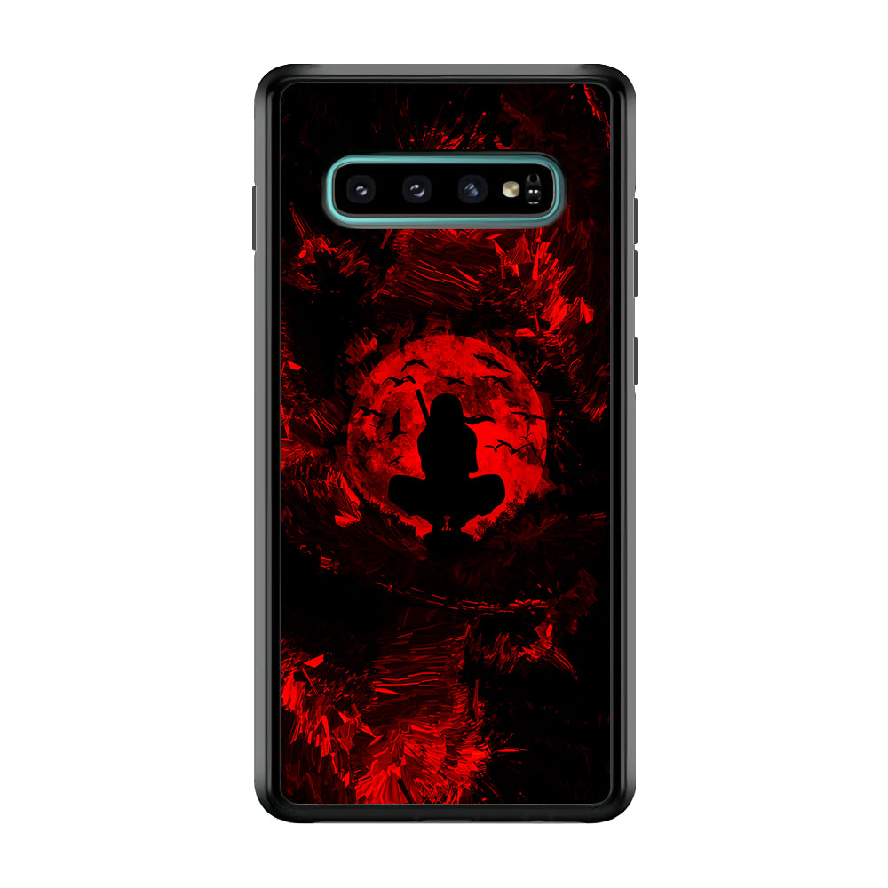 Uchiha Itachi Silhouette Samsung Galaxy S10 Case-Phone Case-Rubber Black (2D Case)-Altracase