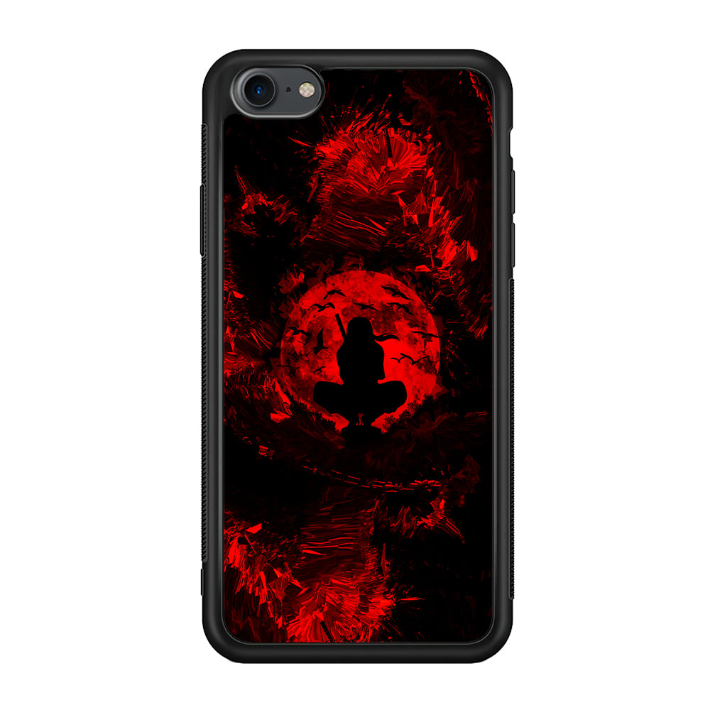 Uchiha Itachi Silhouette iPhone SE 2020 Case-Phone Case-Rubber Black (2D Case)-Altracase