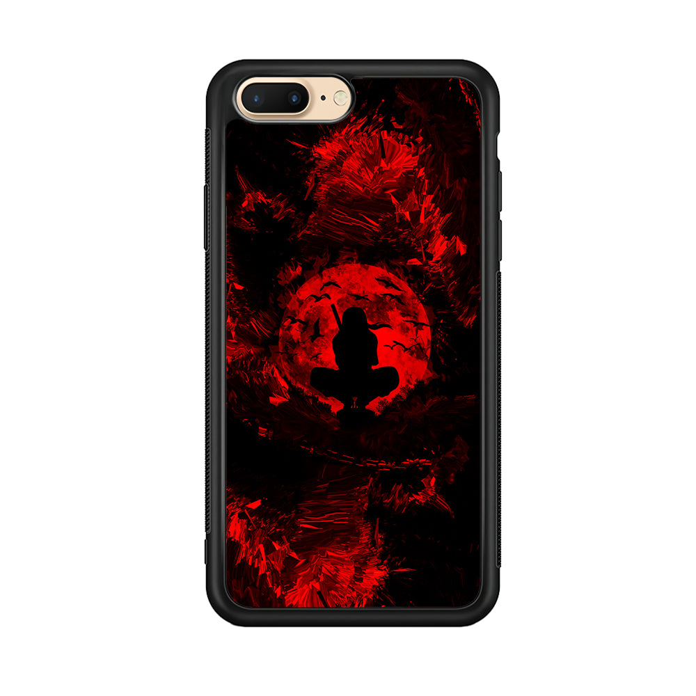 Uchiha Itachi Silhouette iPhone 8 Plus Case-Phone Case-Rubber Black (2D Case)-Altracase