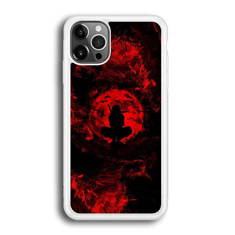 Uchiha Itachi Silhouette iPhone 12 Pro Max Case-Phone Case-Rubber White (2D Case)-Altracase