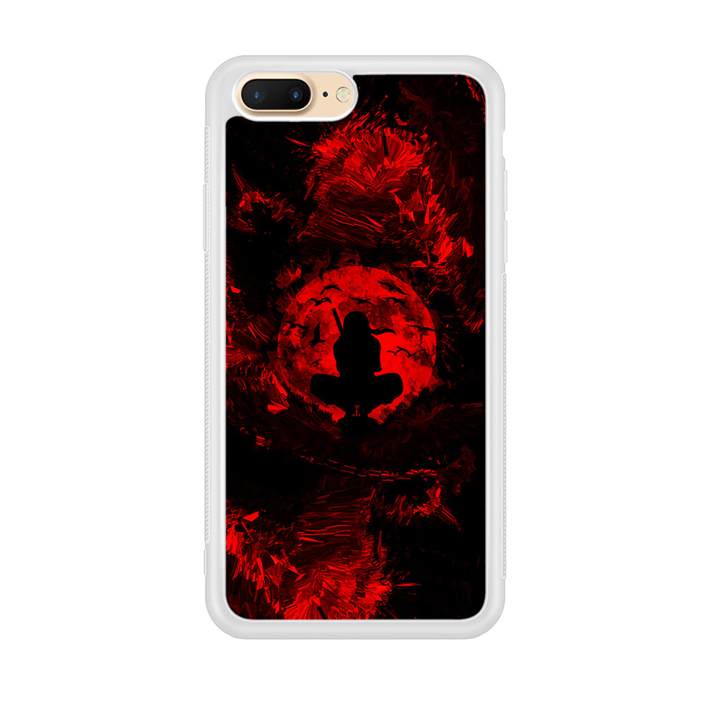 Uchiha Itachi Silhouette iPhone 8 Plus Case-Phone Case-Rubber White (2D Case)-Altracase
