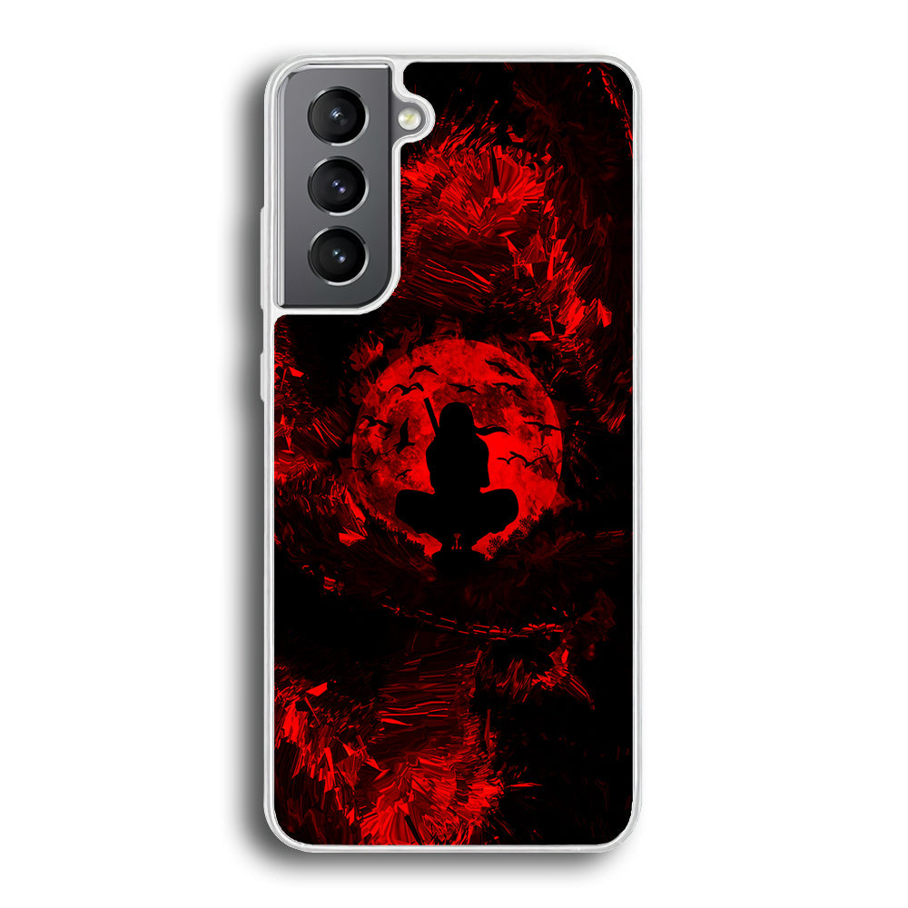 Uchiha Itachi Silhouette Samsung Galaxy S24 Case-Phone Case-Rubber White (2D Case)-Altracase