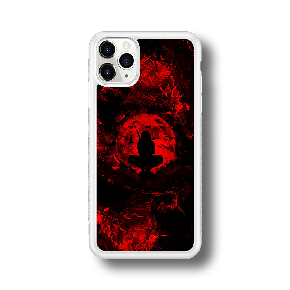 Uchiha Itachi Silhouette iPhone 11 Pro Max Case-Phone Case-Rubber White (2D Case)-Altracase