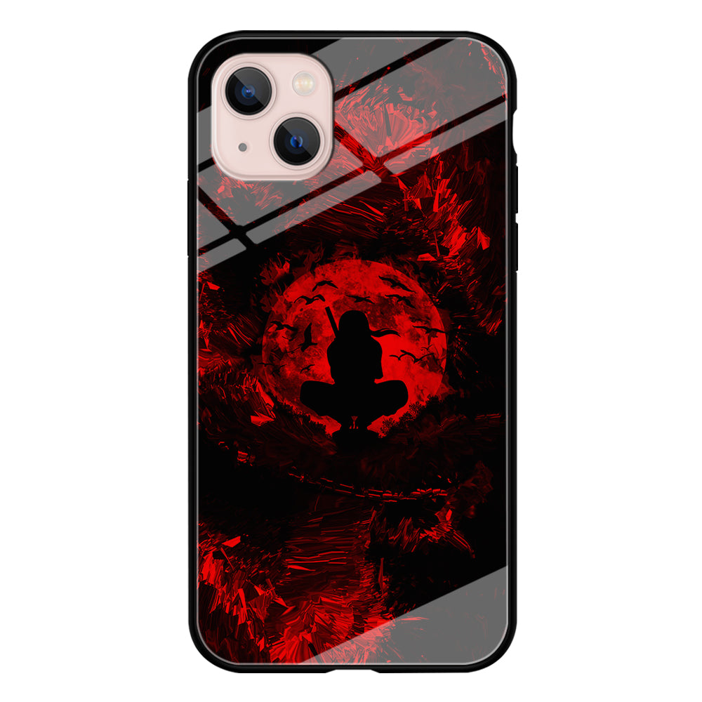 Uchiha Itachi Silhouette iPhone 14 Plus Case-Phone Case-Tempered Glass Case-Altracase