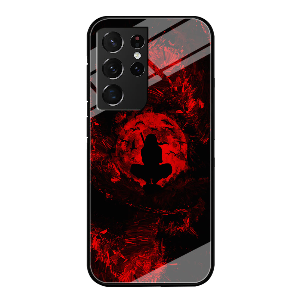 Uchiha Itachi Silhouette Samsung Galaxy S24 Ultra Case-Phone Case-Tempered Glass Case-Altracase