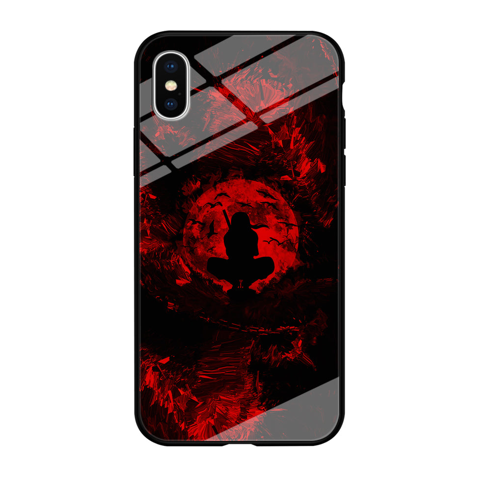 Uchiha Itachi Silhouette iPhone Xs Case-Phone Case-Tempered Glass Case-Altracase