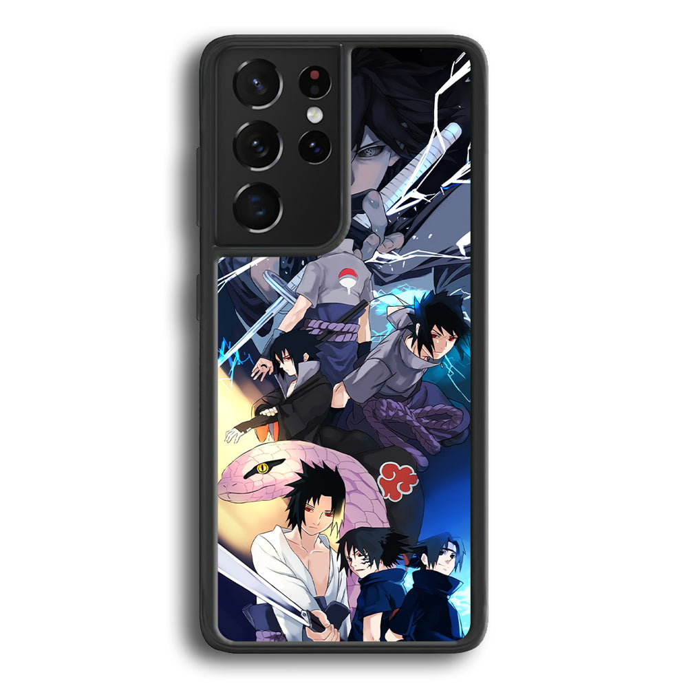 Uchiha Sasuke Growth Samsung Galaxy S21 Ultra Case-Phone Case-Rubber Black (2D Case)-Altracase