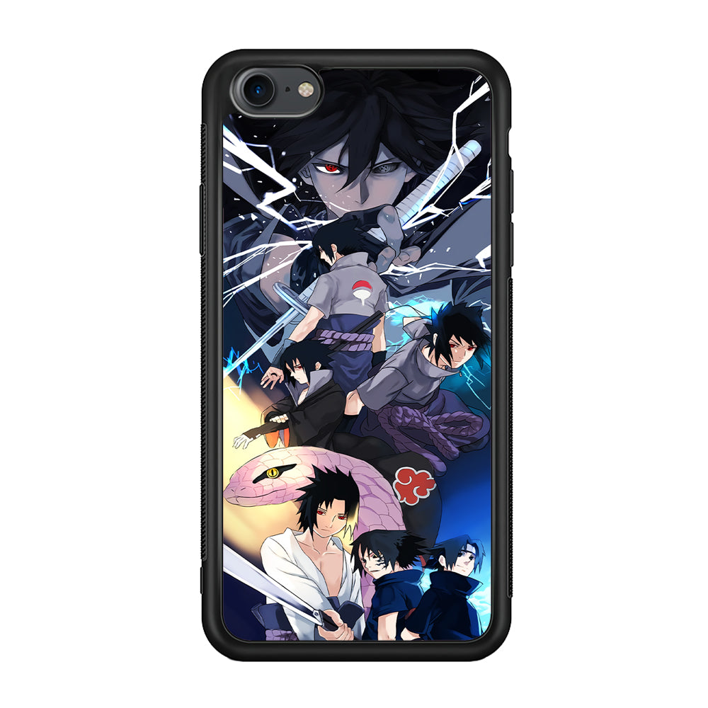 Uchiha Sasuke Growth iPhone SE 2020 Case-Phone Case-Rubber Black (2D Case)-Altracase