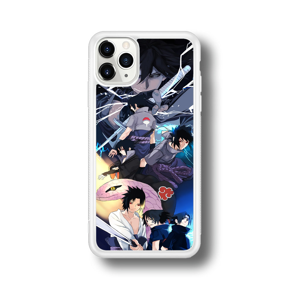 Uchiha Sasuke Growth iPhone 11 Pro Max Case-Phone Case-Rubber White (2D Case)-Altracase