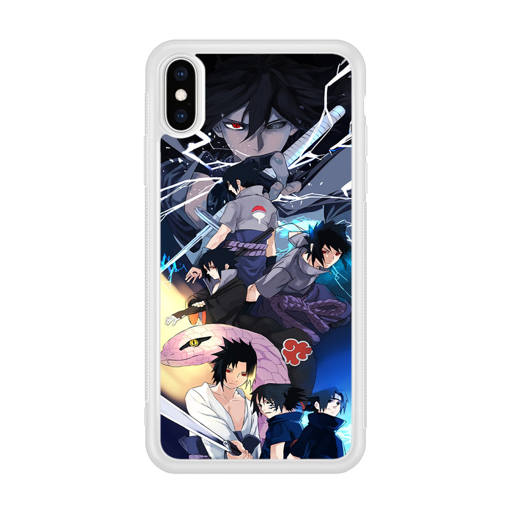 Uchiha Sasuke Growth iPhone Xs Case-Phone Case-Rubber White (2D Case)-Altracase