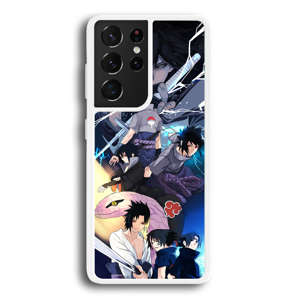 Uchiha Sasuke Growth Samsung Galaxy S24 Ultra Case-Phone Case-Rubber White (2D Case)-Altracase