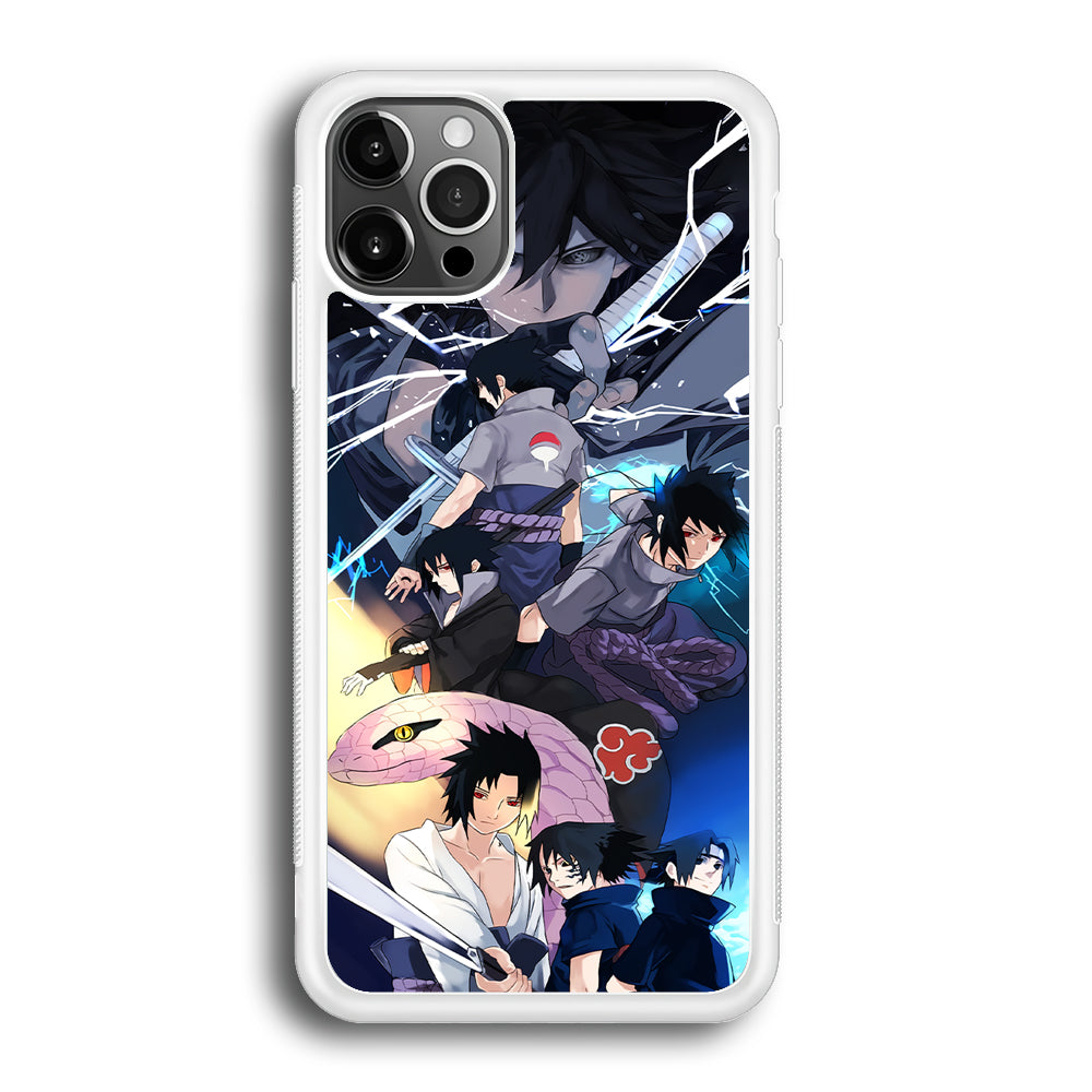 Uchiha Sasuke Growth iPhone 12 Pro Max Case-Phone Case-Rubber White (2D Case)-Altracase