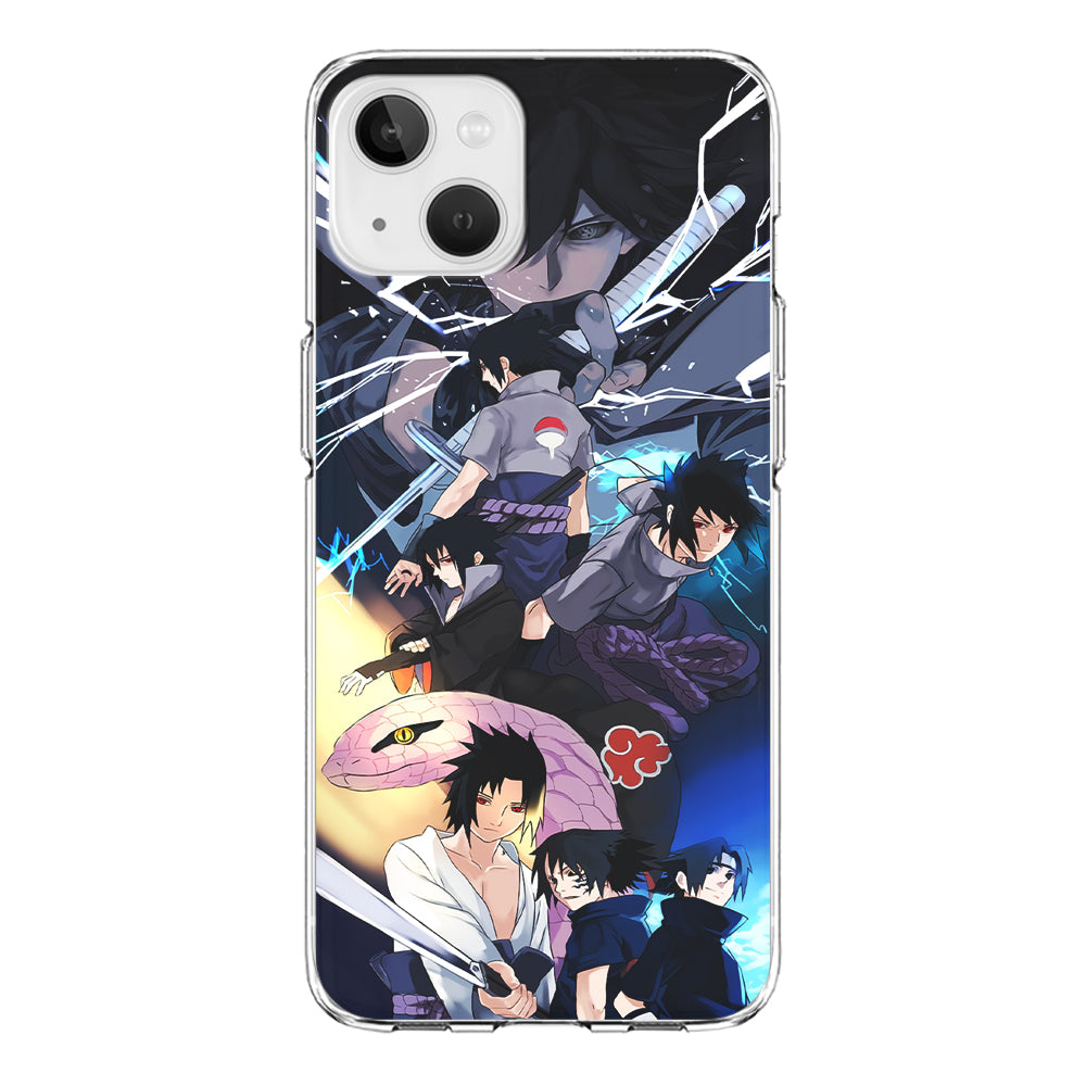 Uchiha Sasuke Growth iPhone 13 Mini Case-Phone Case-Clear Soft Case-Altracase