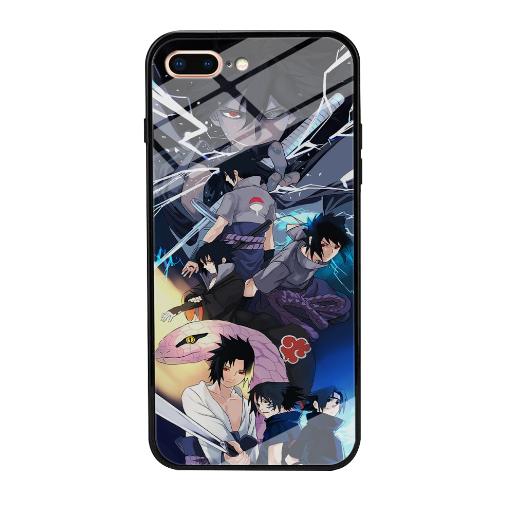 Uchiha Sasuke Growth iPhone 8 Plus Case-Phone Case-Tempered Glass Case-Altracase