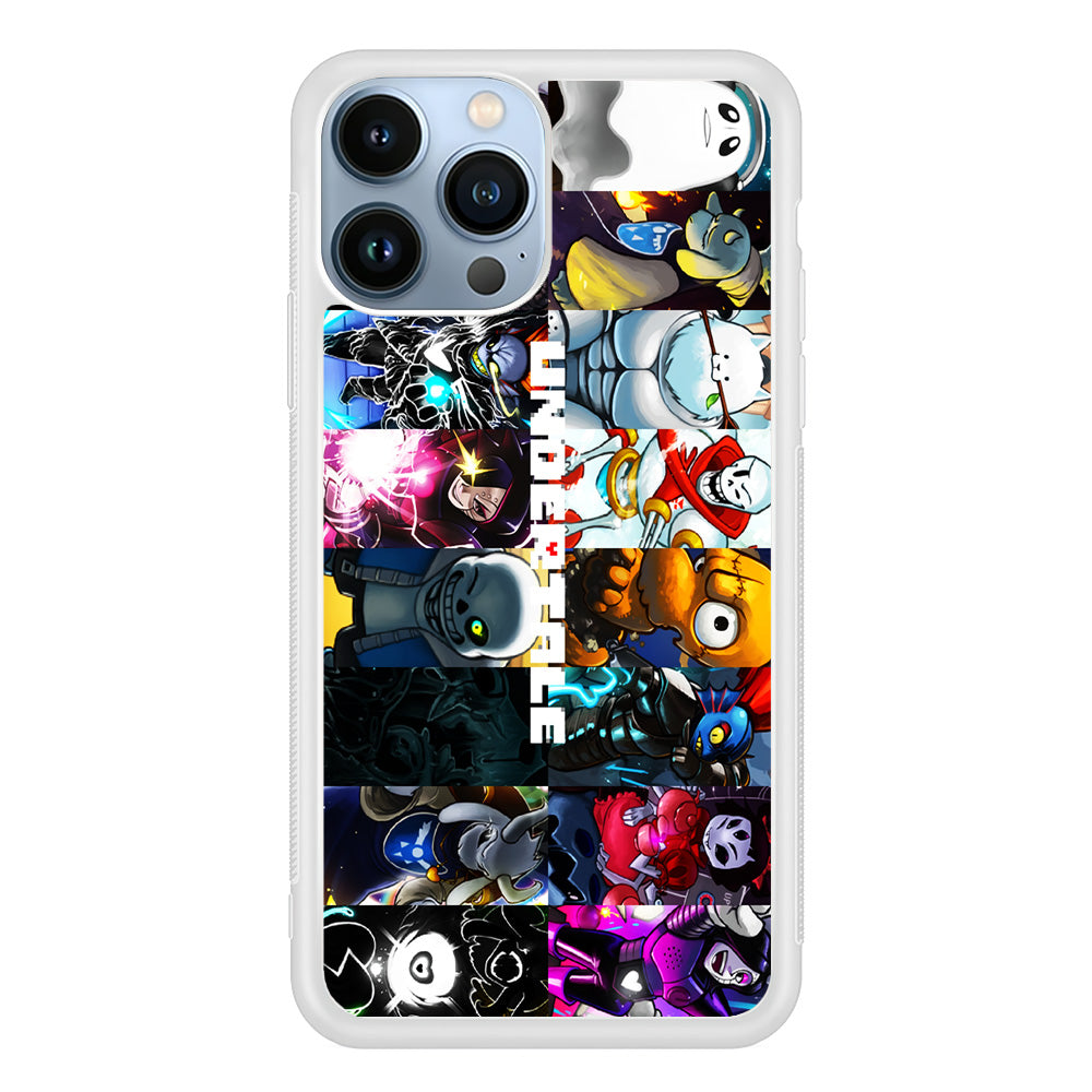 Undertale Collage Art iPhone 15 Pro Case-Phone Case-Rubber White (2D Case)-Altracase