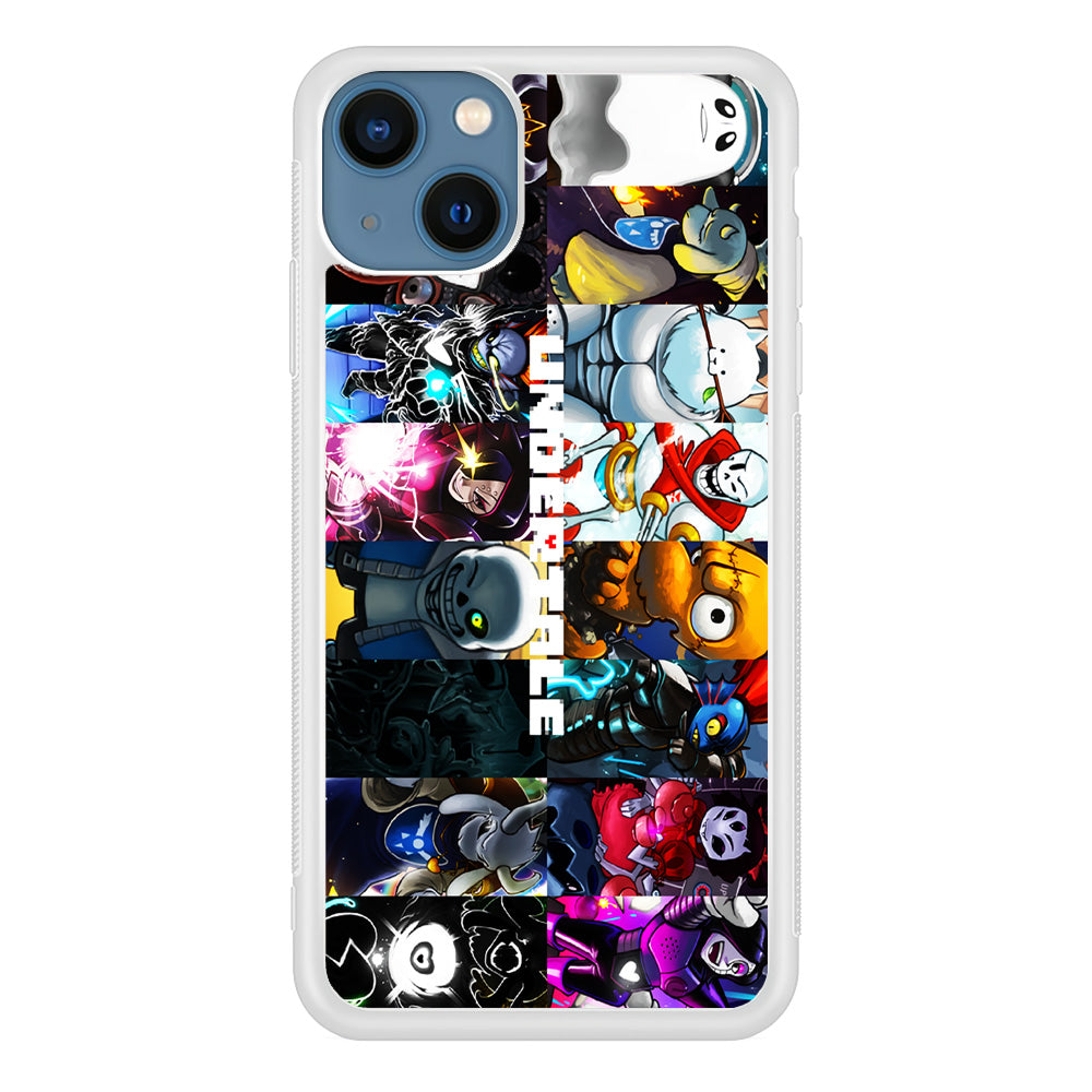 Undertale Collage Art iPhone 13 Mini Case-Phone Case-Rubber White (2D Case)-Altracase