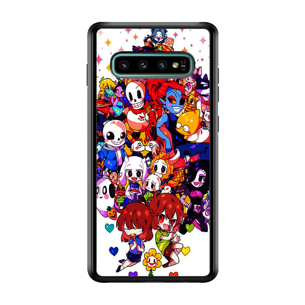 Undertale White Samsung Galaxy S10 Case-Phone Case-Rubber Black (2D Case)-Altracase