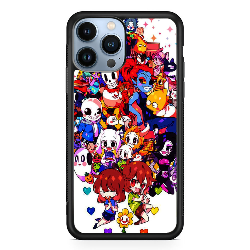 Undertale White iPhone 15 Pro Case-Phone Case-Rubber Black (2D Case)-Altracase