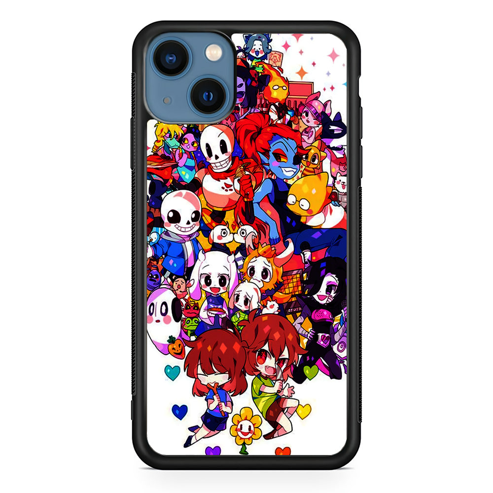 Undertale White iPhone 13 Mini Case-Phone Case-Rubber Black (2D Case)-Altracase