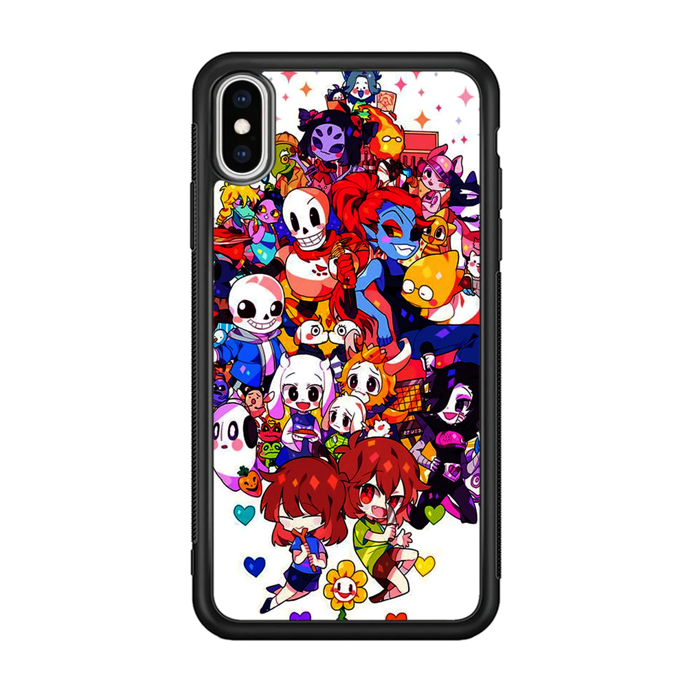 Undertale White iPhone Xs Case-Phone Case-Rubber Black (2D Case)-Altracase