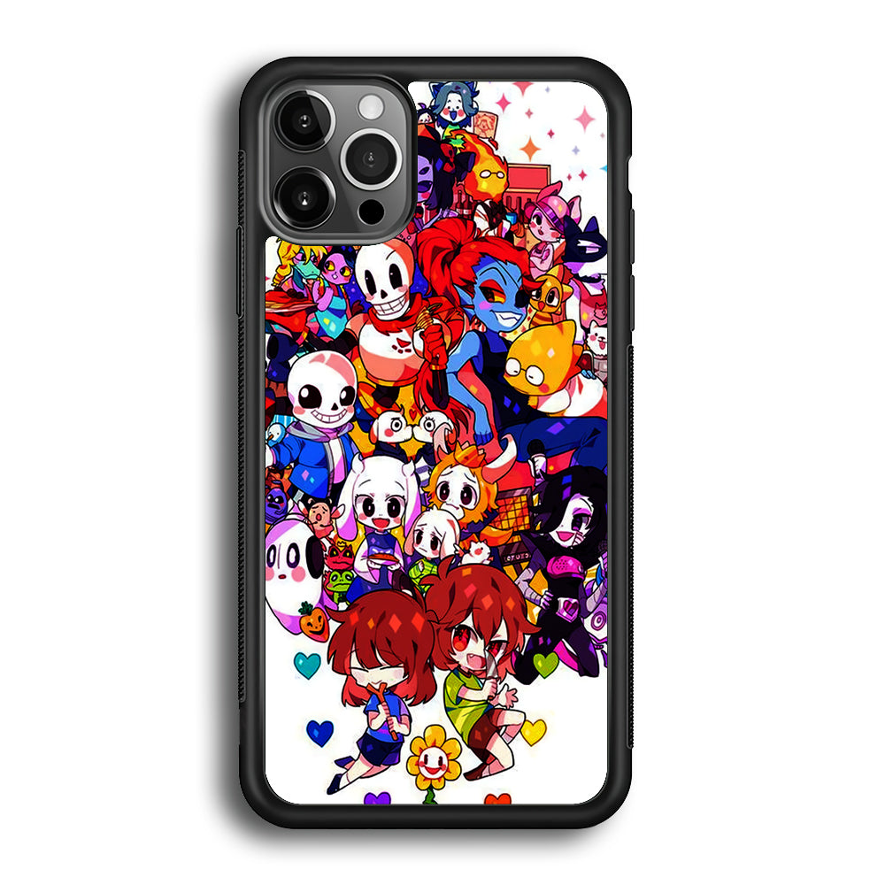 Undertale White iPhone 12 Pro Max Case-Phone Case-Rubber Black (2D Case)-Altracase