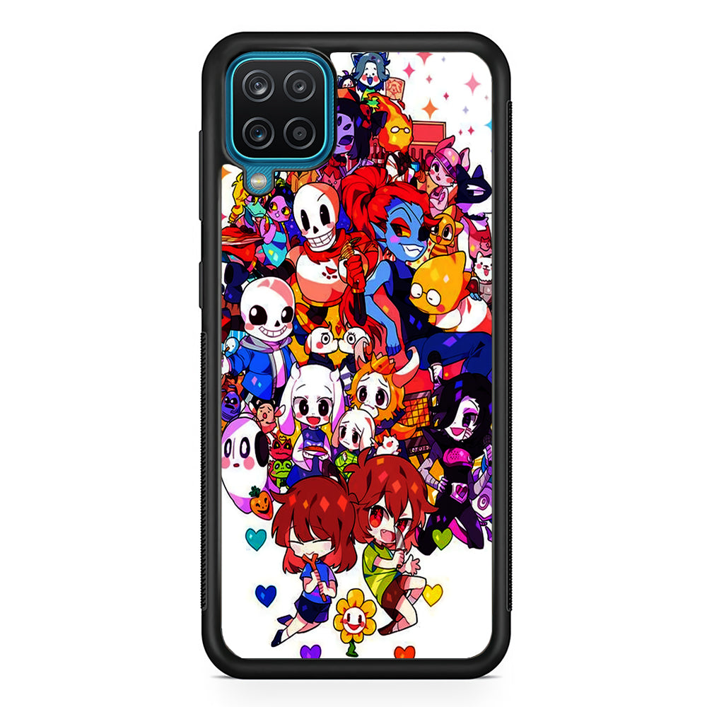 Undertale White Samsung Galaxy A12 Case-Phone Case-Rubber Black (2D Case)-Altracase